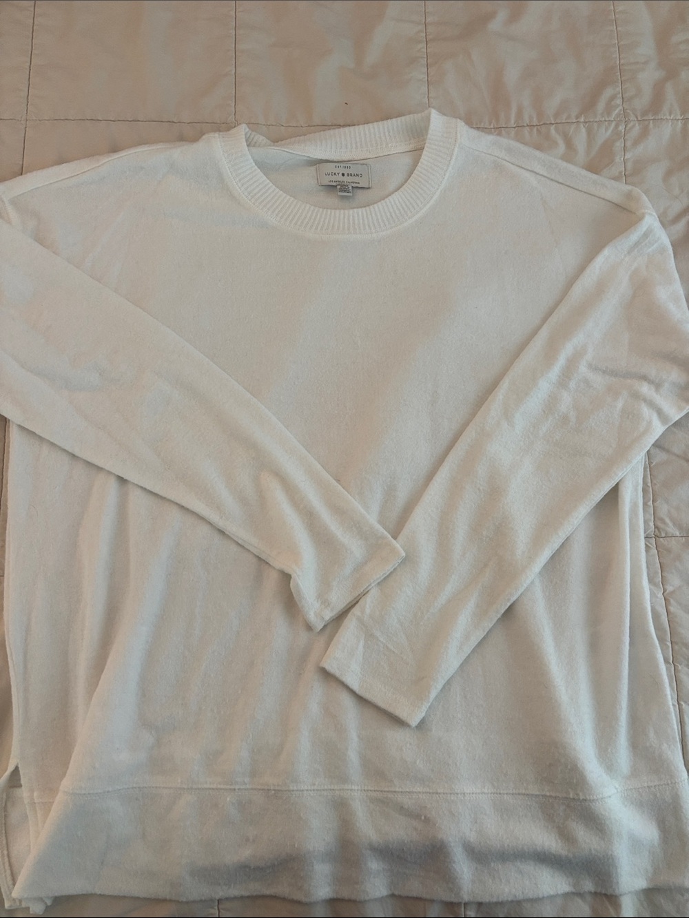 Lucky Brand Women's White Crewneck Sweater